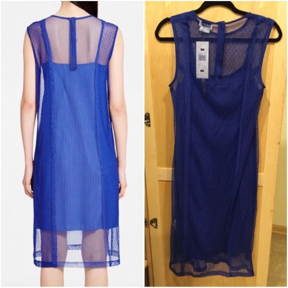 DKNY Women's Blue Lace Dress With Seamin… - Picture 2 of 8